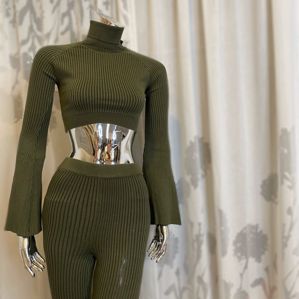 Jade Ribbed Two Piece